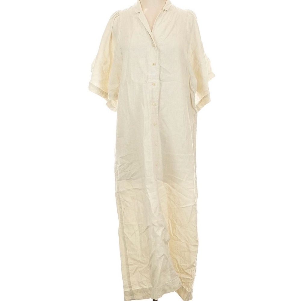 Ilana Kohn Cream 100% Linen Dress Size XS In Clay